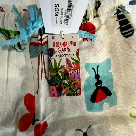 Gorman Kids Linen Cream Shorts with Bug Print - Picture 3 of 4